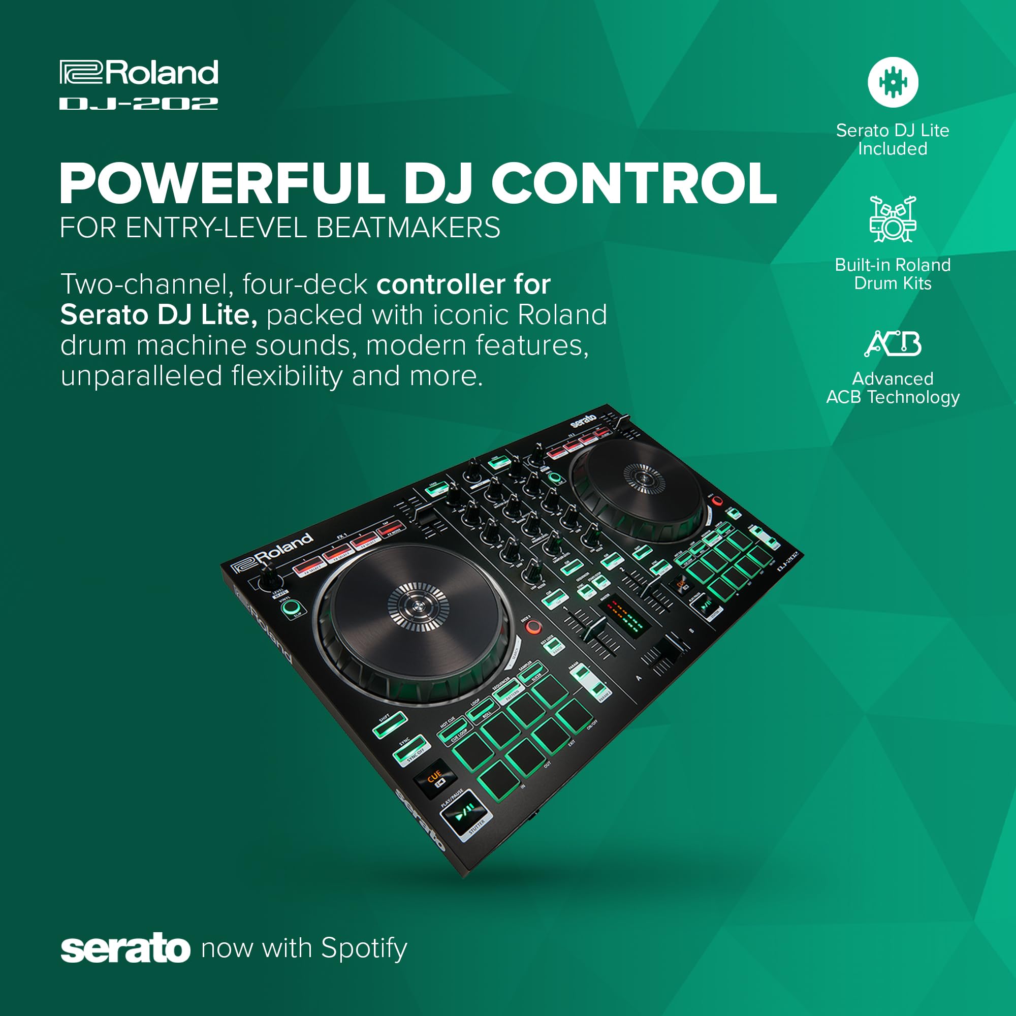 Roland DJ-202 Two-Channel Four-Deck Serato DJ Controller